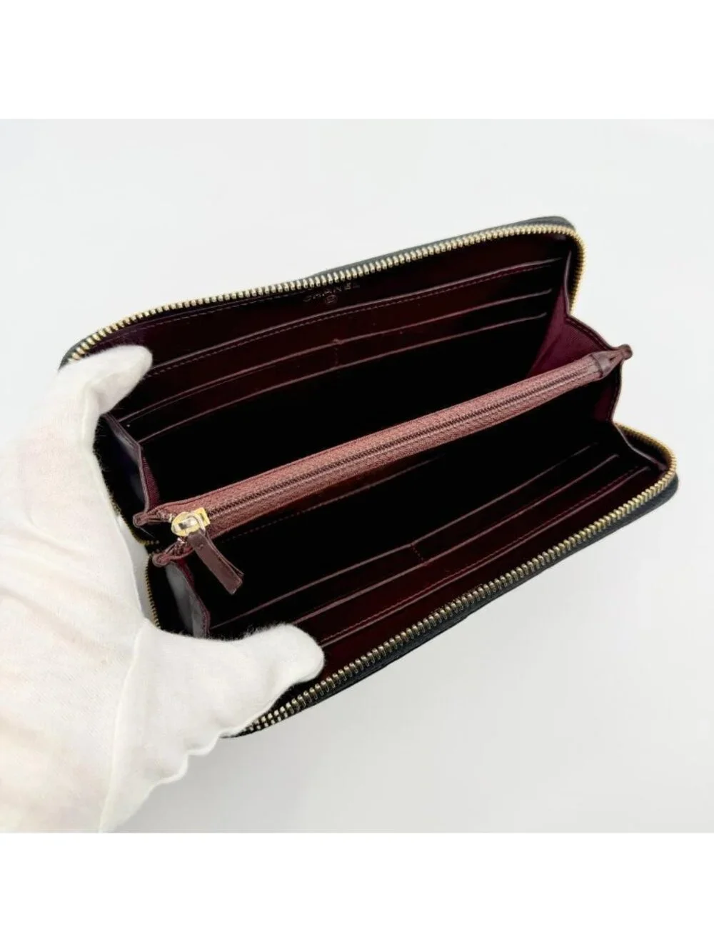 Chanel Quilted Wallet Caviar Leather